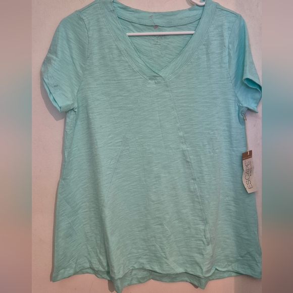 Escape By Habitat V-Neck Women's Top Sz.S Seaglass Green NWT - Picture 2 of 7